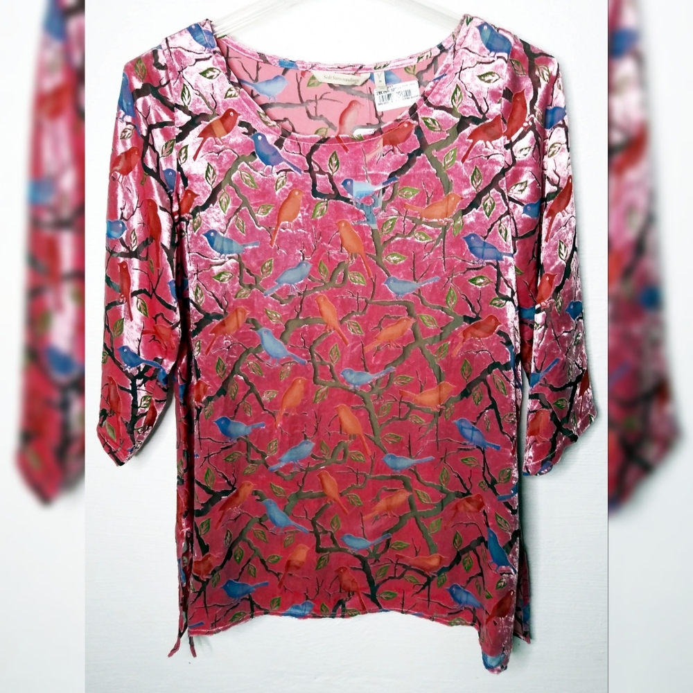 Soft Surroundings Birdie Velvet Tunic & Cami M